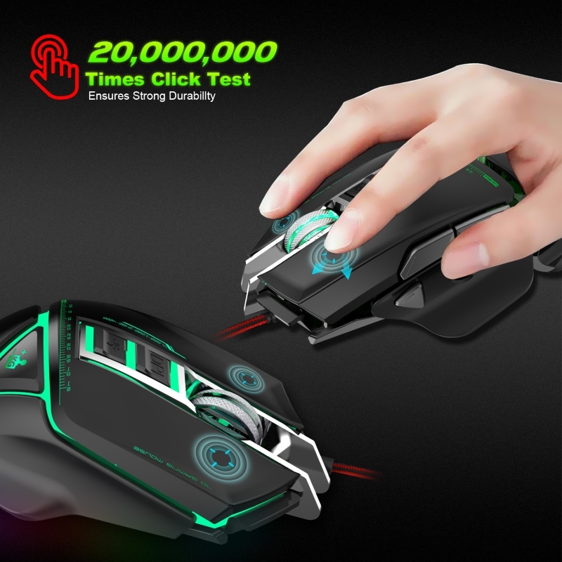 Chuột cơ gaming led RGB 3200DPI - X400B mechanical Gaming mouse 11 Key