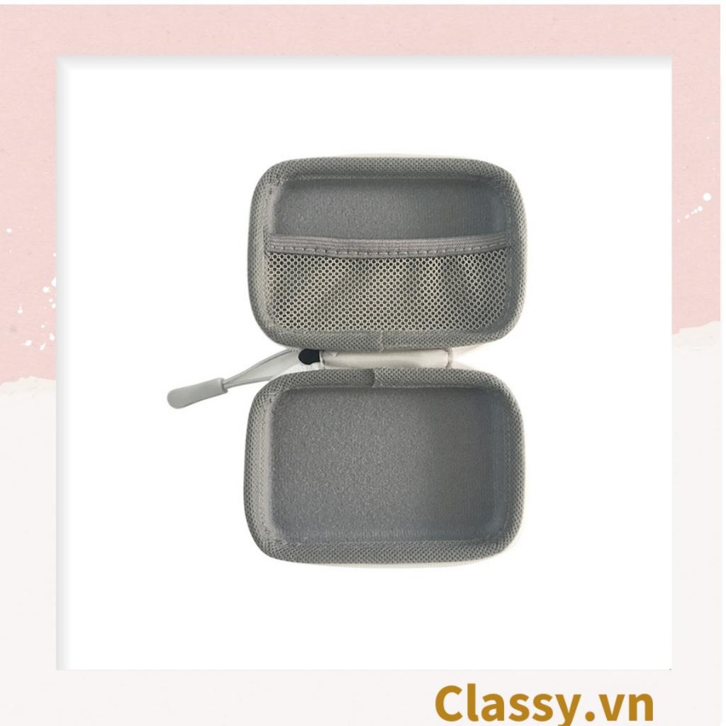 Hộp đựng dây sạc Classy, tai nghe hai ngăn 12x8.5x3.9CM, nhiều họa tiết đáng yêu T1230