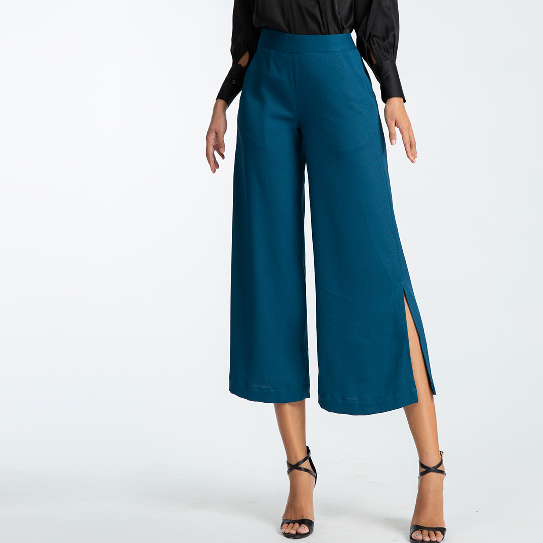 Quần Lửng Ống Rộng Quần Culottes Thời trang thiết kế Hity PAN044 Culottes (Xanh Indigo)