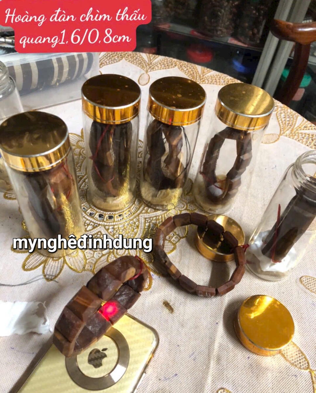 Vòng  tay gỗ  quý Vương mộc hoàng đàn tuyết lạng sơn  tuyệt đẹp