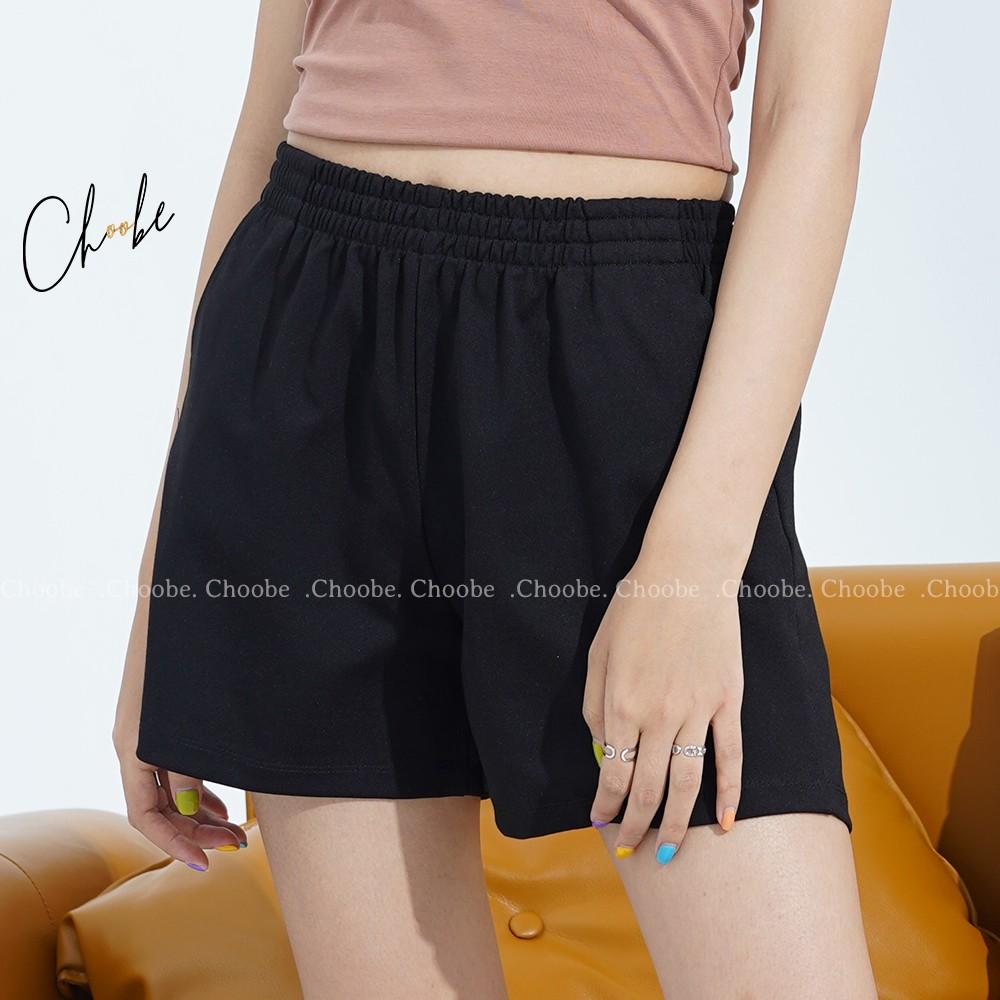 Quần đùi nữ Choobe cạp chun năng động short thể thao thoáng mát kiểu trơn basic - QS03