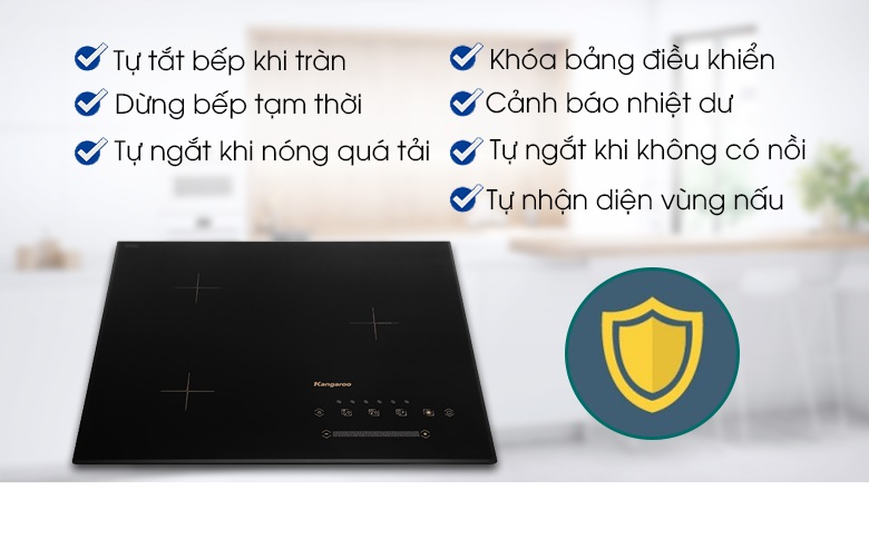 Bếp Từ Ba Vùng Nấu Lắp Âm Kangaroo KG836i - Hàng Chính Hãng Thái Lan