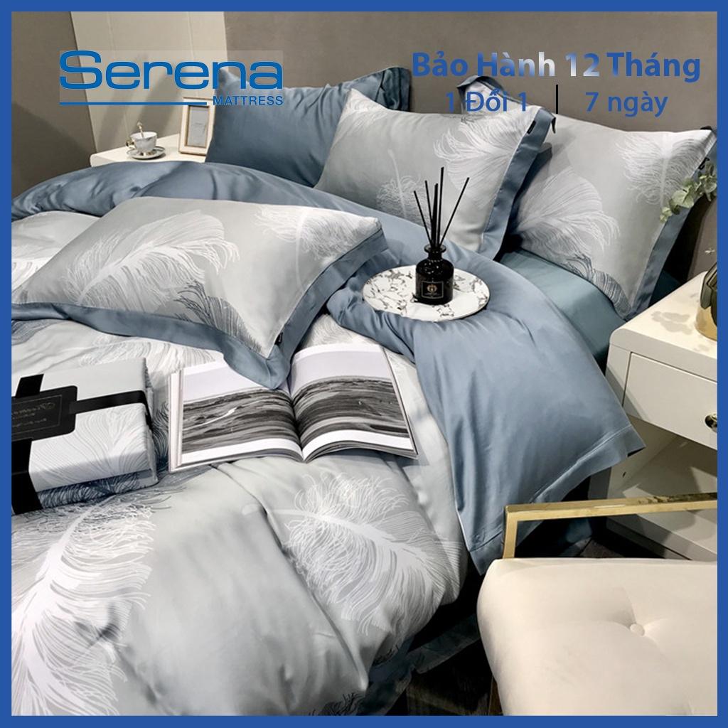 Ga Giường Cao Cấp Tencel 60s SERENA Ga Tencel Set 5 Món Chăn Ga Gối Trần Bông - Hệ Thống Nệm