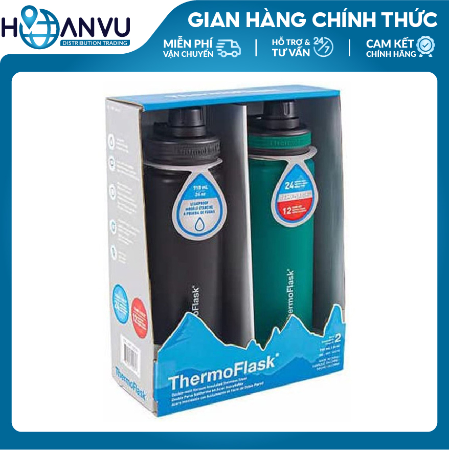 Bình Giữ Nhiệt Thép không Gỉ ThermoFlask Leakproof Spout Lid, 4 màu (710ml)