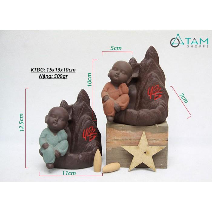 Thác khói trầm hương để bàn chú tiểu ngồi ngủ PH-TKTH-04