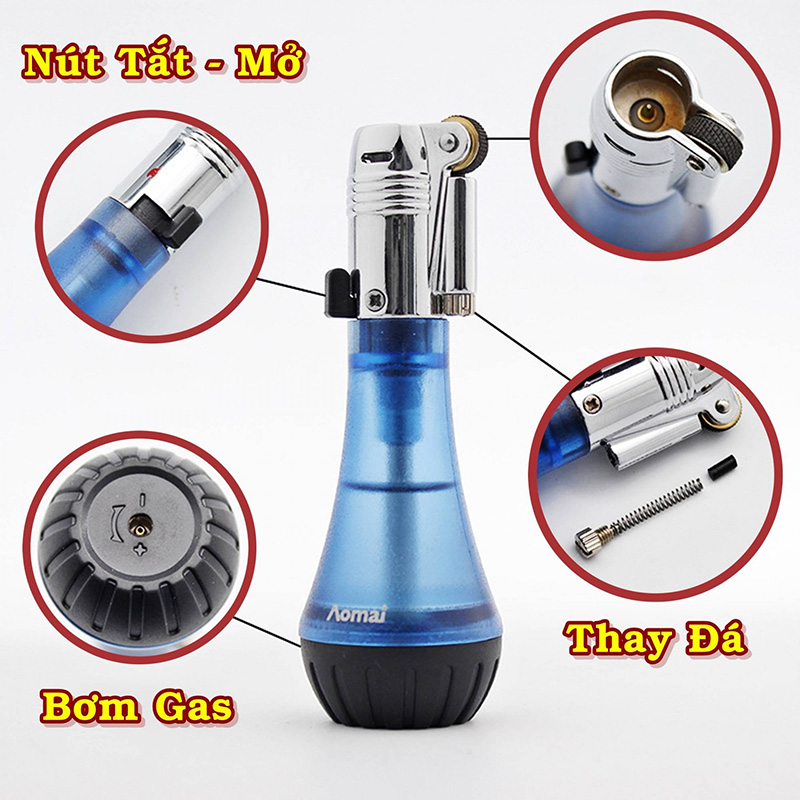 Bật Lửa Aomai 7103 Lửa Bay – Xài Gas (giao màu ngẫu nhiên)