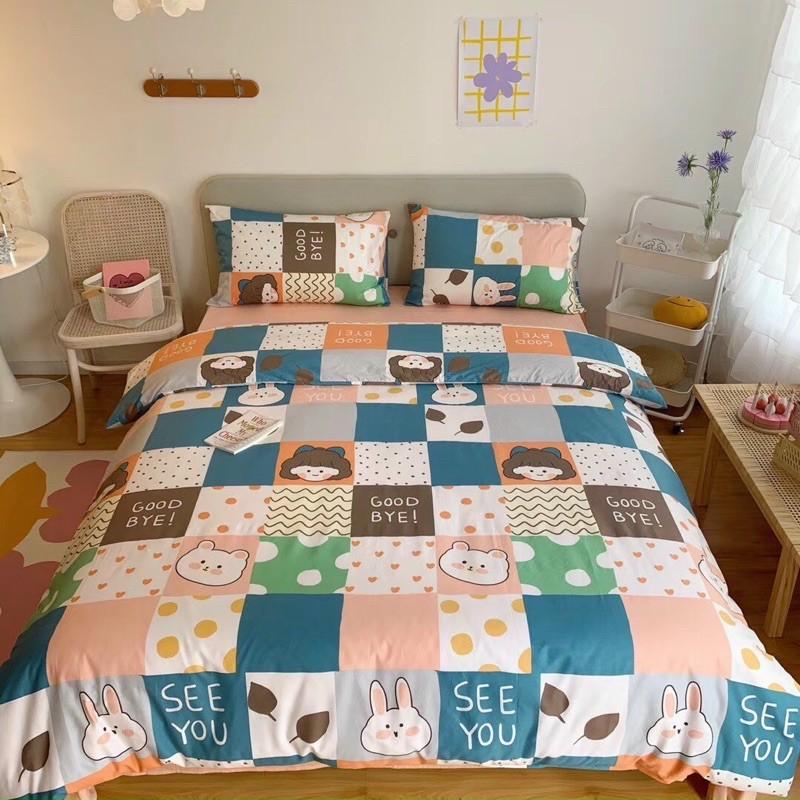 Set Cotton Living 100% cotton Hàng nhập khẩu Cao Cấp 4 Món Hoạ Tiết Đáng Yêu