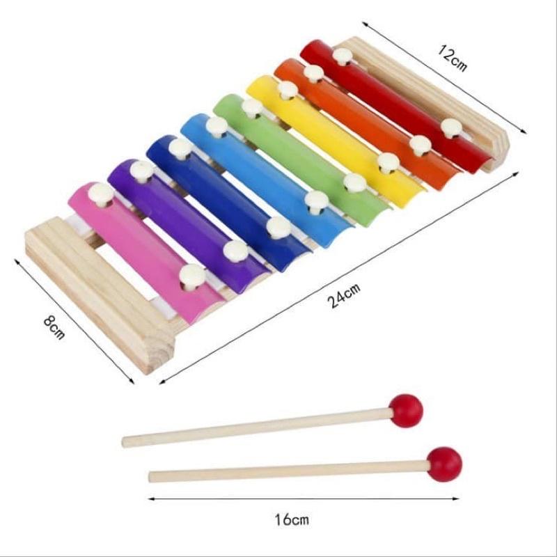 Đàn Gỗ 8 Âm Thanh Hình động vật, hình thú, Đàn Piano Xylophone, đồ chơi giáo dục Montessori