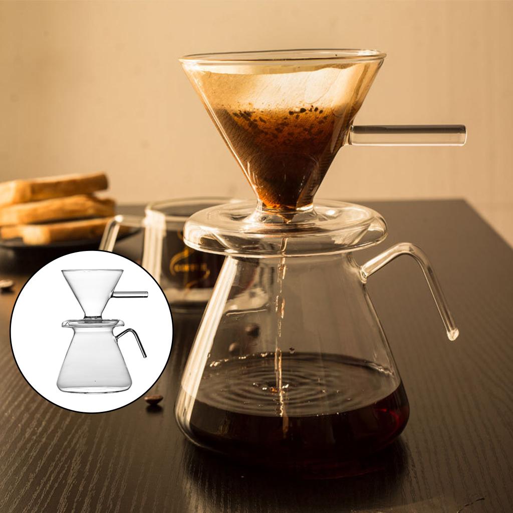 Pour Over Coffee Maker Glass Manual Drip Brewer Coffee Pot for Home Office
