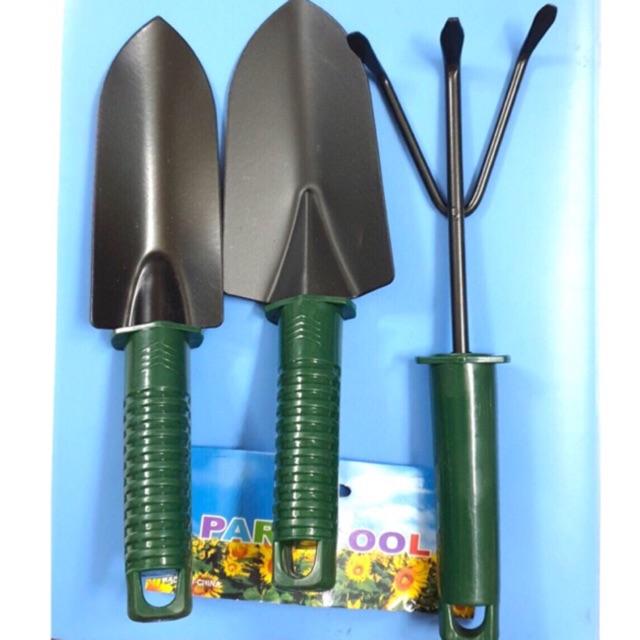 Combo Bộ 3 Dụng Cụ Làm Vườn Đa Năng - Loại 1 rất dày Thép sơn không rỉ - Set of 3 Garden Tools (Size lớn: 265x80)