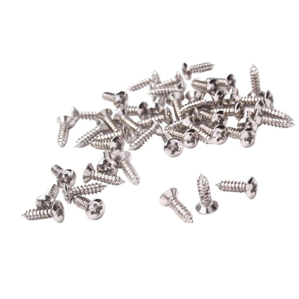 100 chiếc Pickguard Ốc Vít Đường Kính 3mm Bass Phần Guitar & Phụ Kiện Bạc