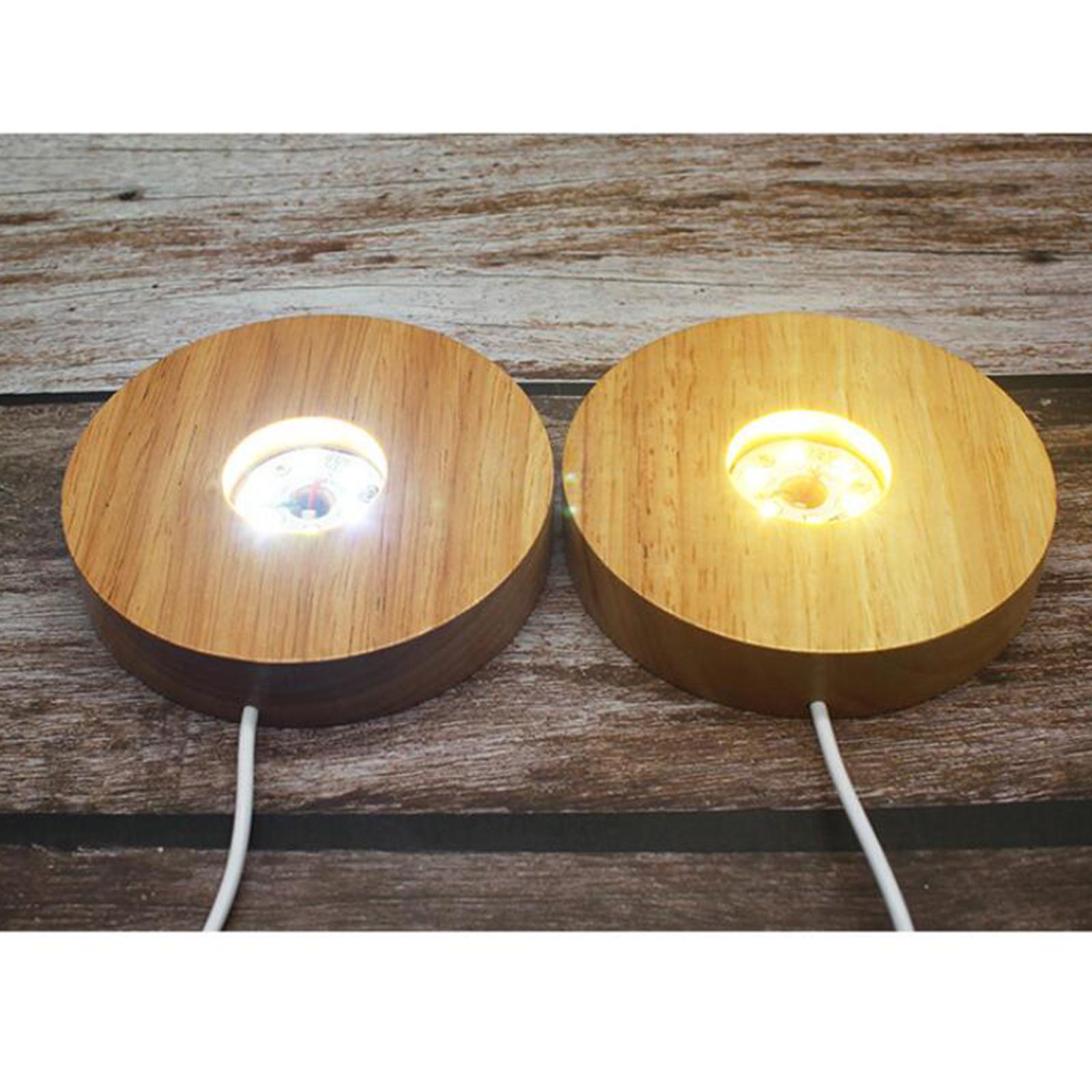 LED Night Light Base Acrylic Display Stand Lamp USB for Crystals Jewelry
