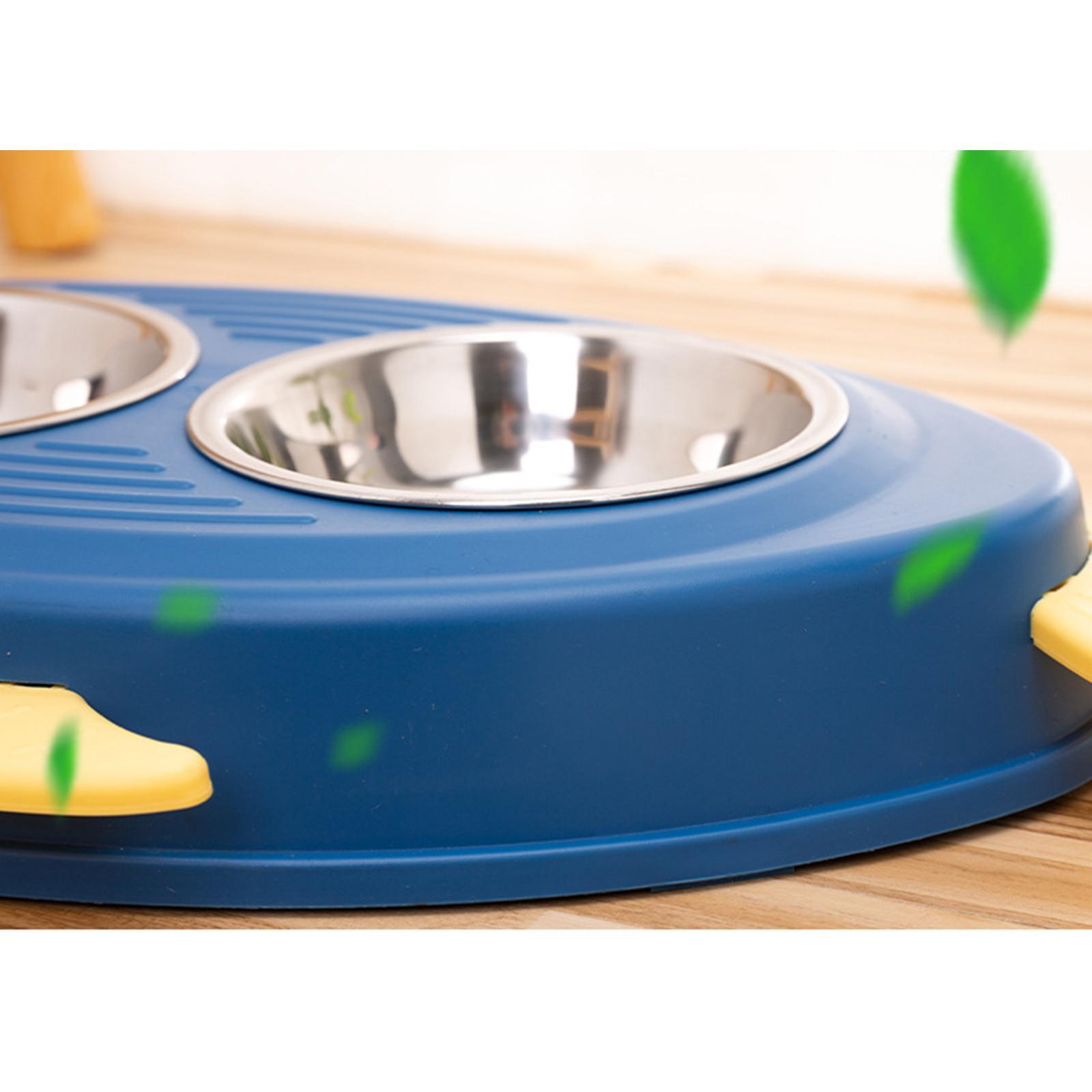 Water and Food Bowls Pet Feeder Waterer Dispenser Blue