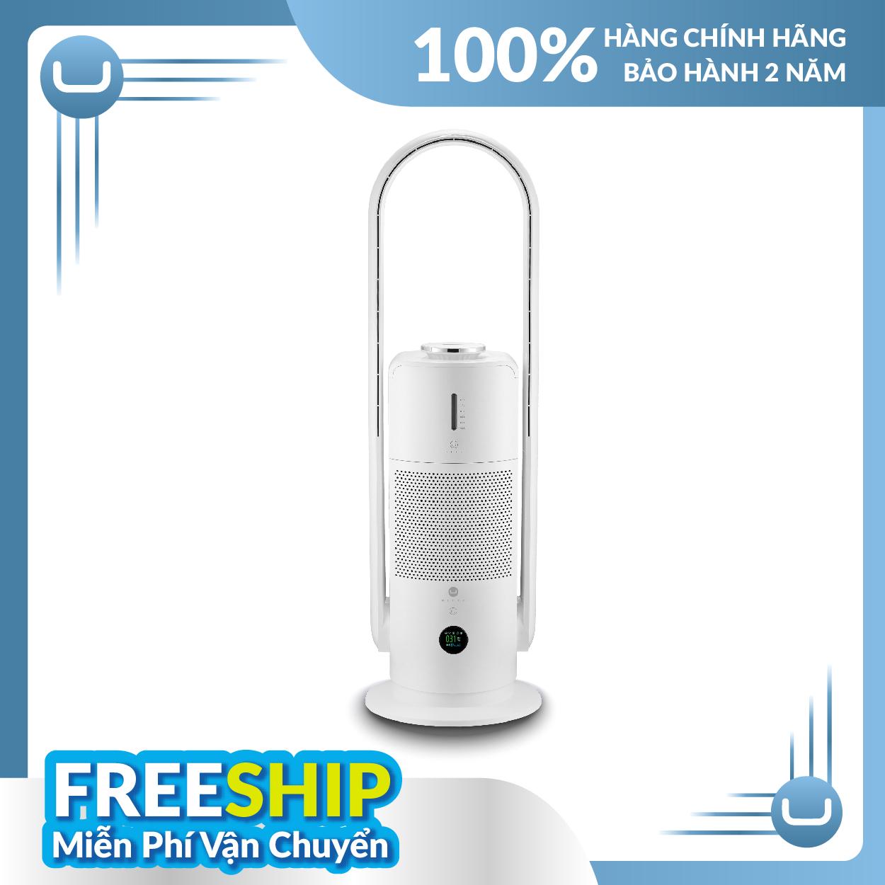 Quạt Tháp Không Cánh Kèm Máy Lọc Không Khí Bù Ẩm Diệt Khuẩn ULTTY SKJ-CR022, Bộ Lọc HEPA H13, Bù Ẩm 3 Cấp