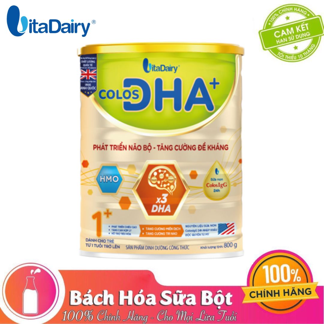 (Hàng nguyên tem) Sữa bột Colos DHA+ số 0+/ số 1+ (lon 800G) - Phát triển não bộ, tăng cường đề kháng