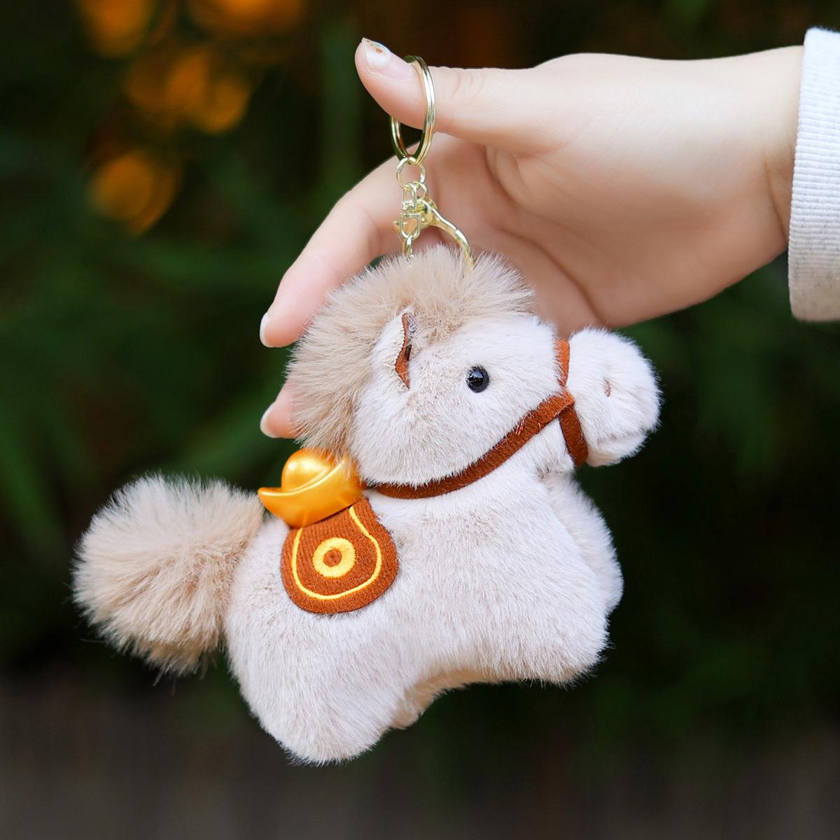 Móc Khóa Thú Bông Ngựa - Mã Đáo Thành Công - Tết Bính Ngọ 2026 - XM02 - Màu Nâu