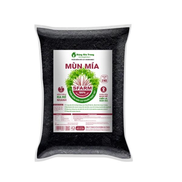 Phân mùn mía Sfarm thuần thực vật, hữu cơ, lành tính - túi 2kg