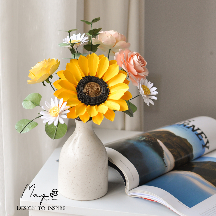 Hoa giấy quà tặng cao cấp - Sunshine, hoa giấy handmade Maypaperflower - hoa giấy nghệ thuật