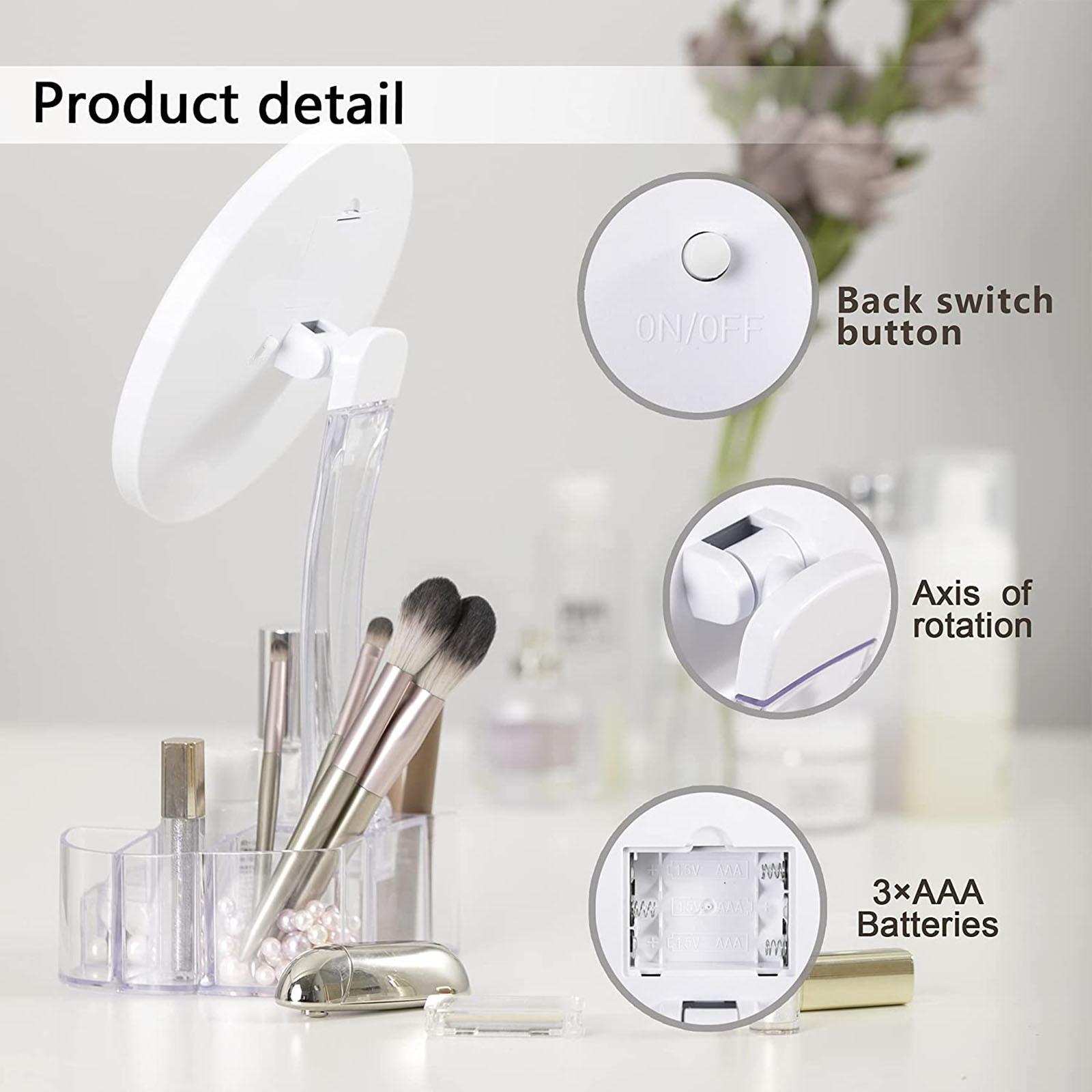 Makeup Mirrors Dimming Light Up Mirror 90° Rotation Powered by Battery