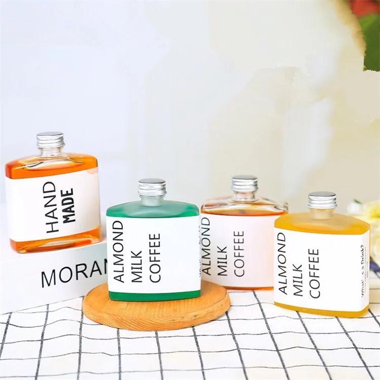 Combo 5 Chai Thủy Tinh Đựng Nước 250ml, Đựng Trà Sữa, Detox, Chai Vuông, Thuỷ Tinh - Topbanchaynhat