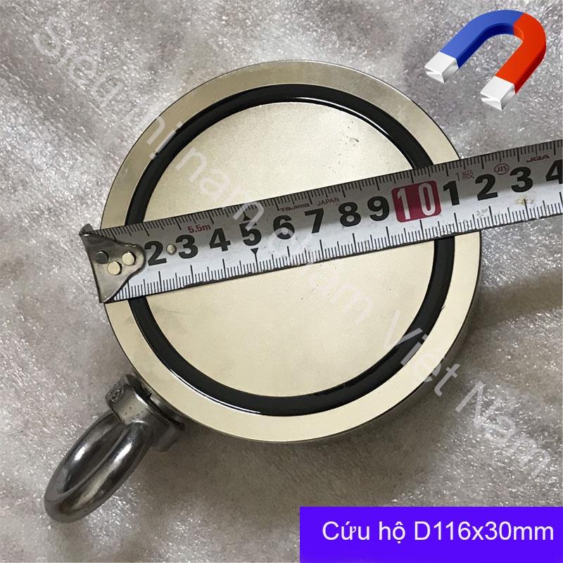 Nam châm cứu hộ đa năng D116x30MM, nam châm siêu mạnh chuyên hút đồ dưới sông tối đa 790kg