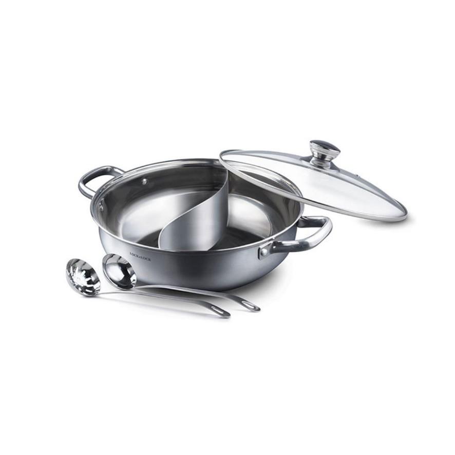 Nồi Lẩu 2 Ngăn Size 30 Cm, Nấu Được Trên Bếp Từ Có Nắp Kính