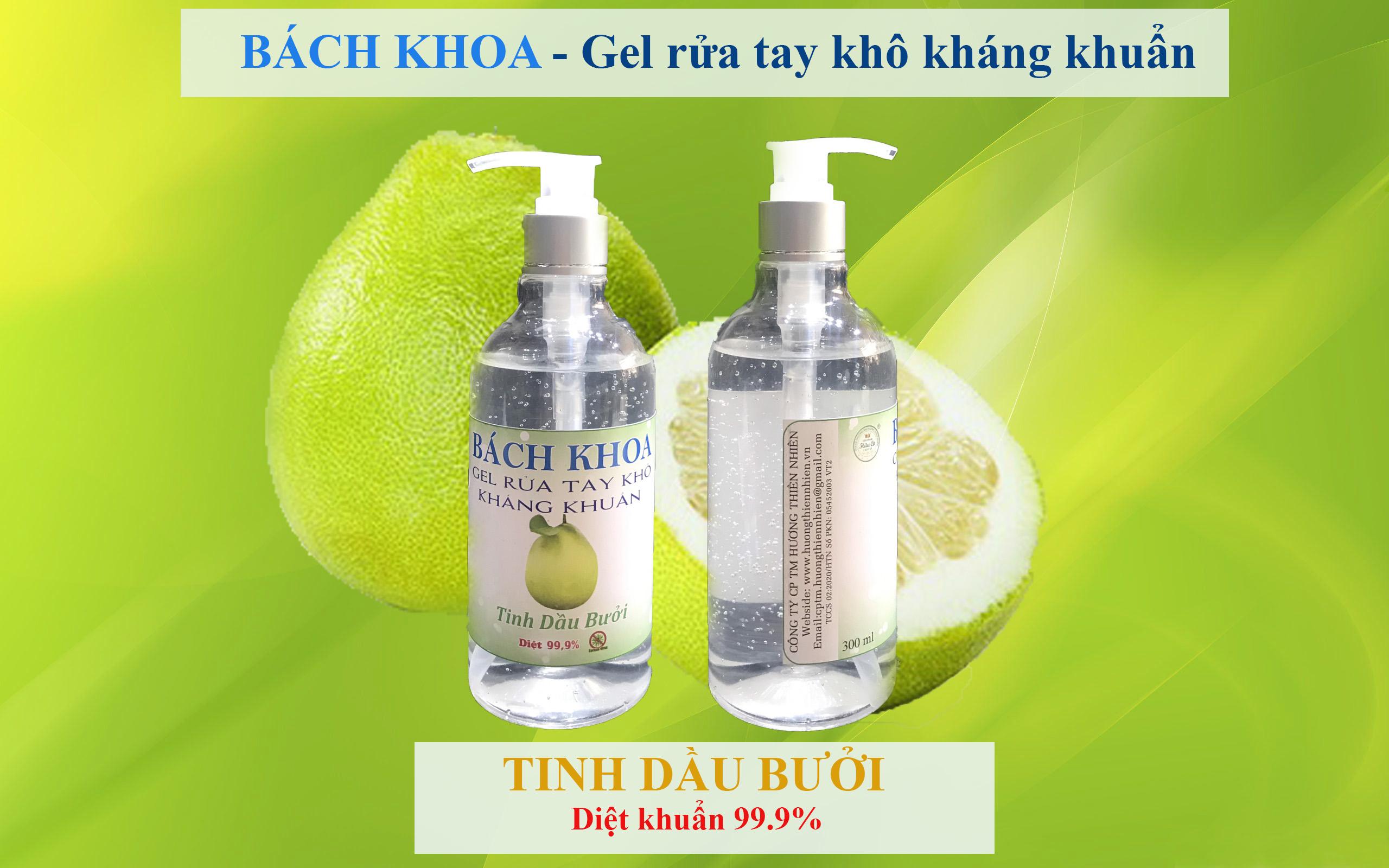 Bách Khoa Gel Rửa Tay Khô Kháng Khuẩn 300 ml – Tinh Dầu Bưởi