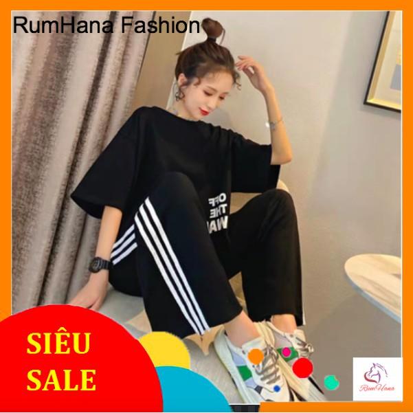 Quần 3 line unisex dáng suông ống rộng