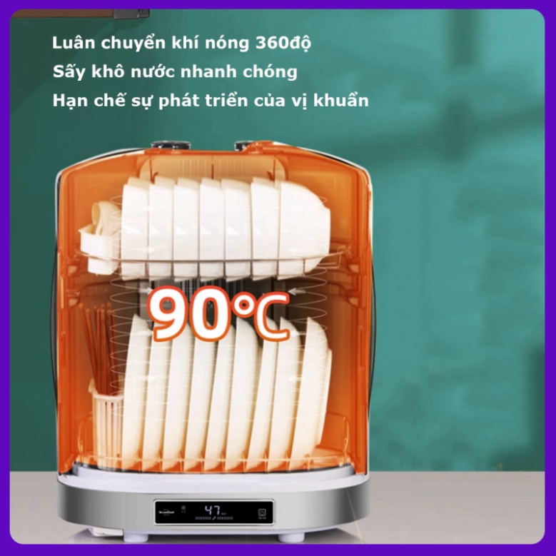 Tủ sấy khử khuẩn bát đũa Neutrino 55L màn LCD sang trọng ,Máy sấy bát đũa, Máy khử trùng chén bát đũa bằng ion âm siêu sạch mẫu 2024