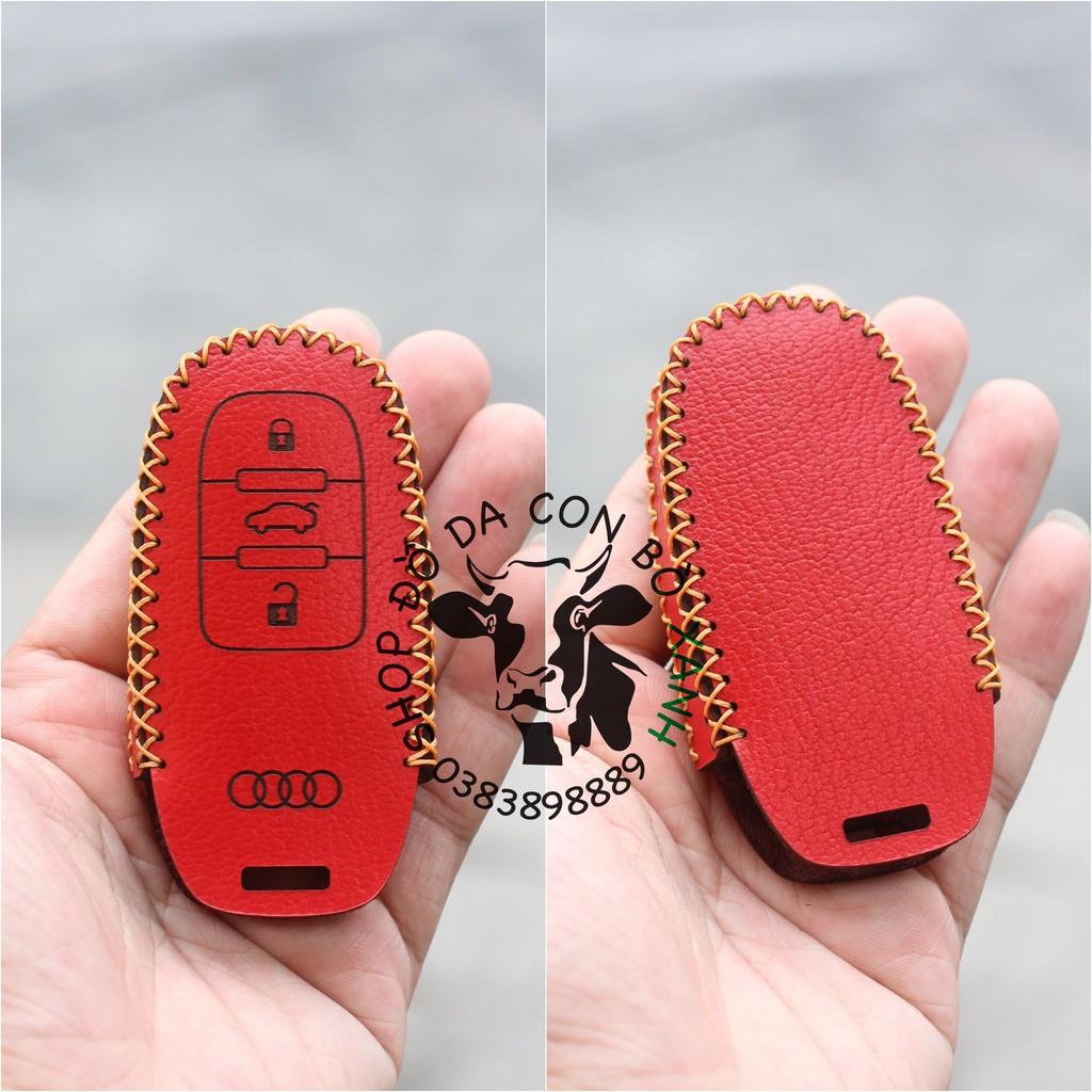 Bao da dành cho chìa khoá Audi A3, A4, A5, A6, A7, A8, A4L, A6L, Q5, Q7 handmade da thật 001