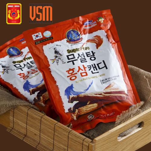 Combo 2 Kẹo Hồng Sâm Hàn Quốc Không Đường Ginseng House 500g - Giảm Mệt Mỏi & Căng Thẳng