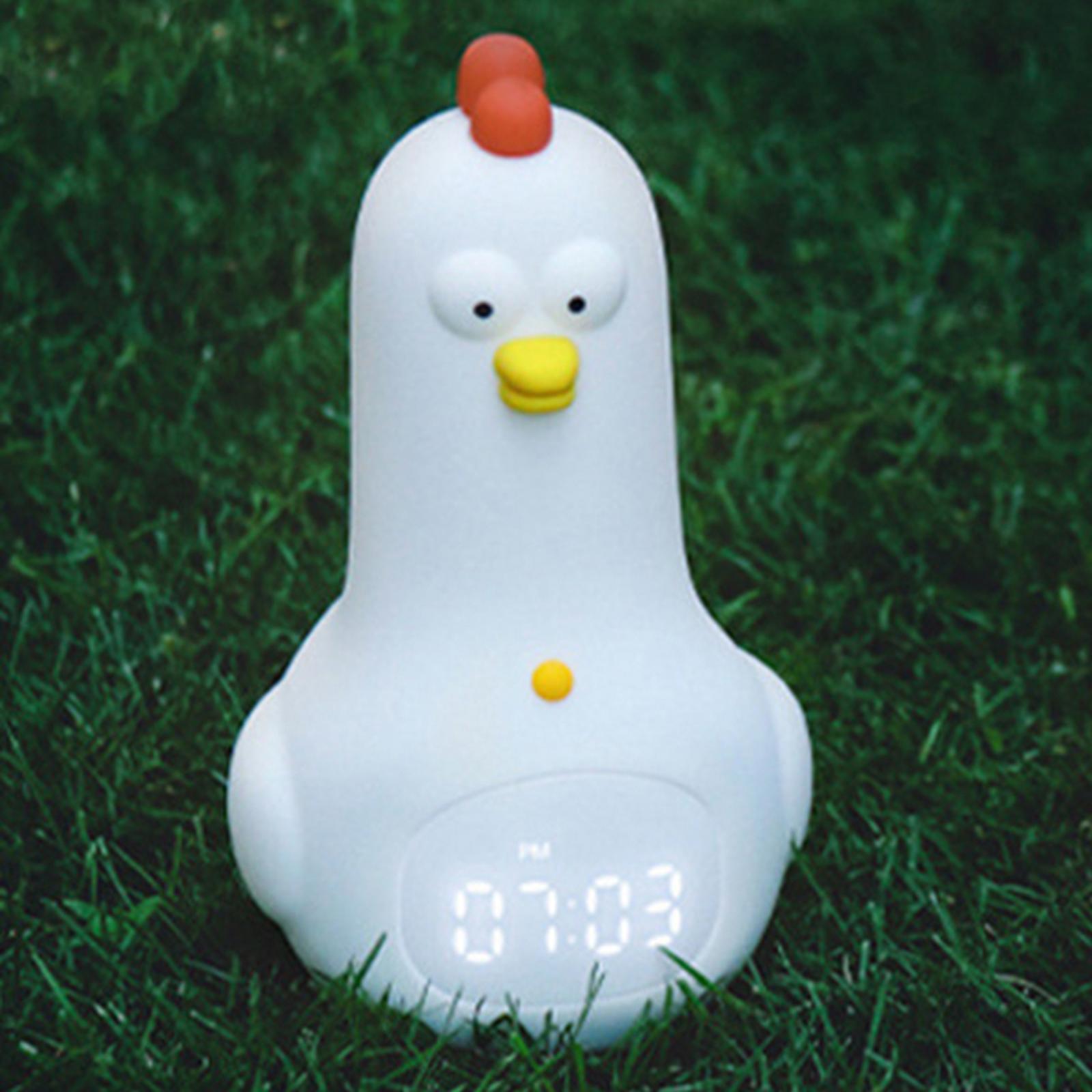Chicken Silicone Night Light Electronic  Clock for Nursery Decoration