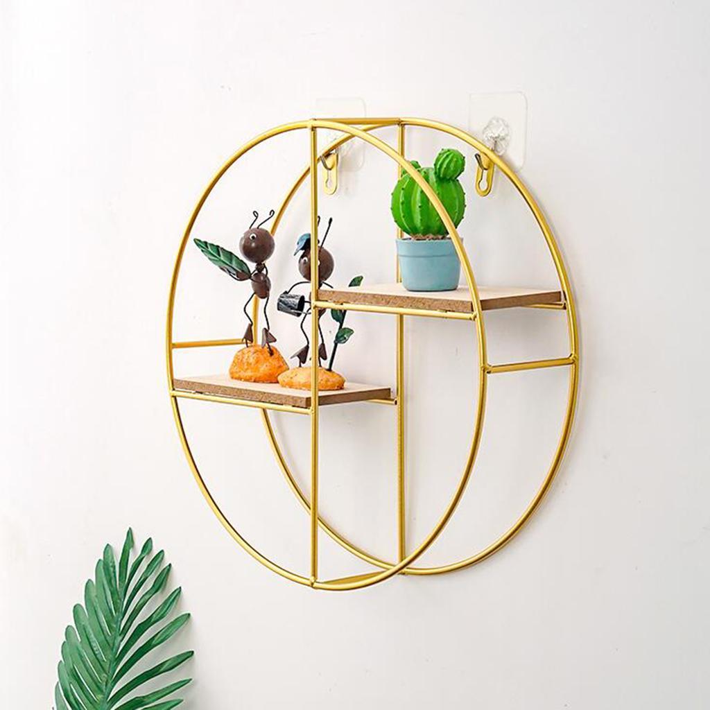 Vintage Iron Wall Shelves Display  Flower Vase Holder Rack