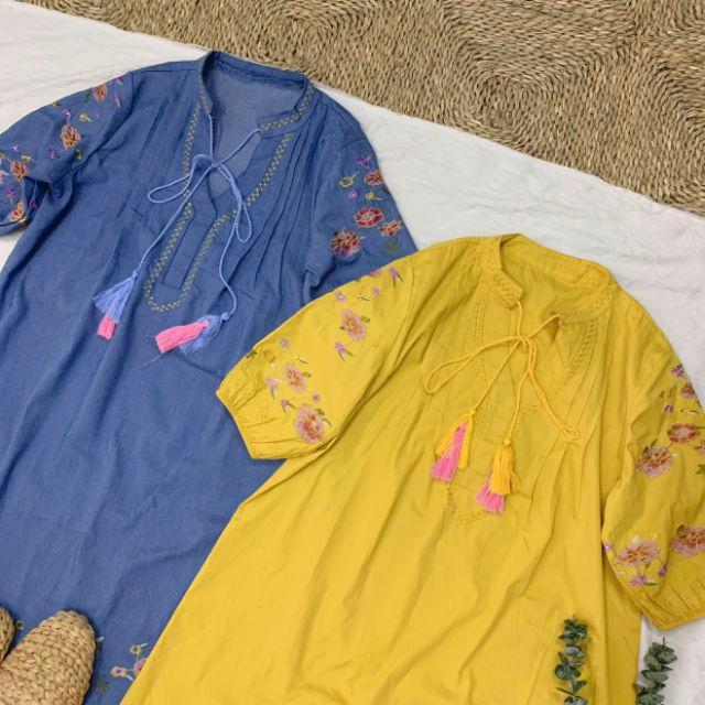 ĐẦM DOLL THÊU HOA BOHEMIAN