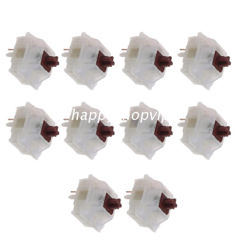 HSV 10Pcs Gateron Switche 5Pin Milky Brown Switch Mechanical Keyboard Gateron MX Transparent Case fit GK61 GK64 GH60
