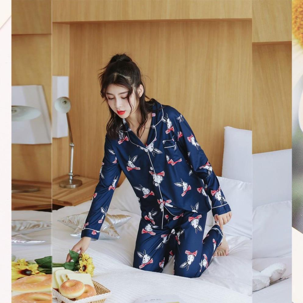 Đồ bộ Pijama lụa- Bộ ngủ Lụa Satin Siêu Đẹp đồ mặc nhà siêu xinh B62