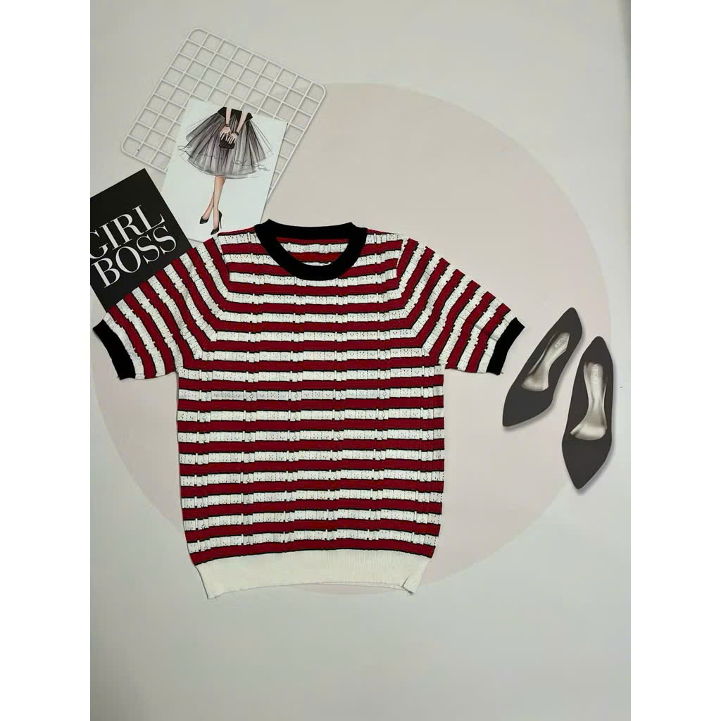 Áo len mongtoghi QC,áo len dệt kim nữ hàng thanh lý mới họa tiết trẻ trung size 50-58,60kg