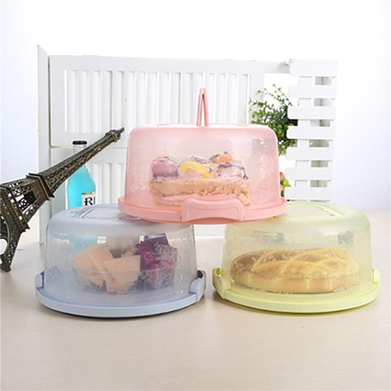 Round Cake Container Dessert Container Cover Case Cupcake Carrier Server Storage Box Tray Kitchen Tools