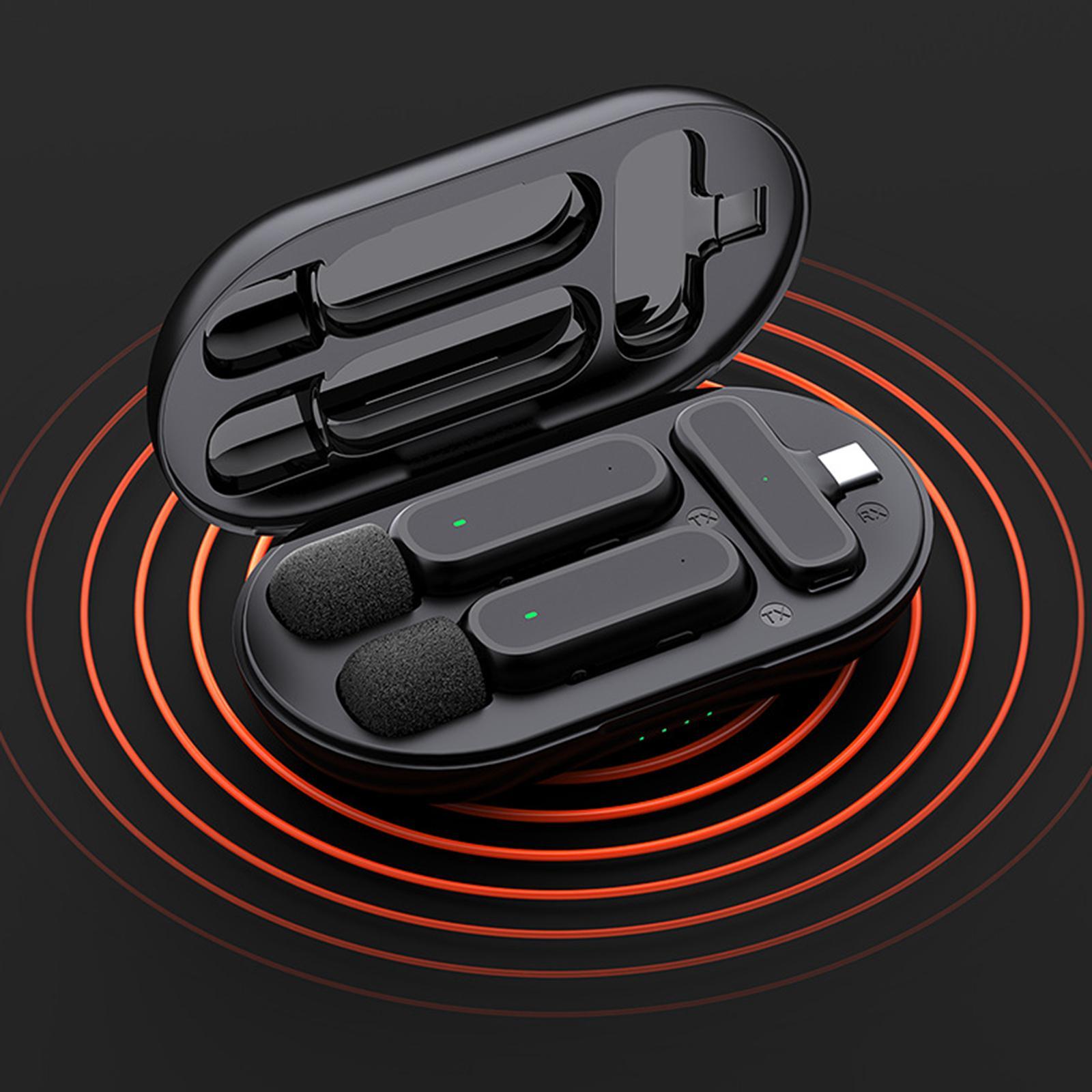 Professional Wireless Lavalier Mic DSP Noise Reduction for Vlog Interview Tiktok