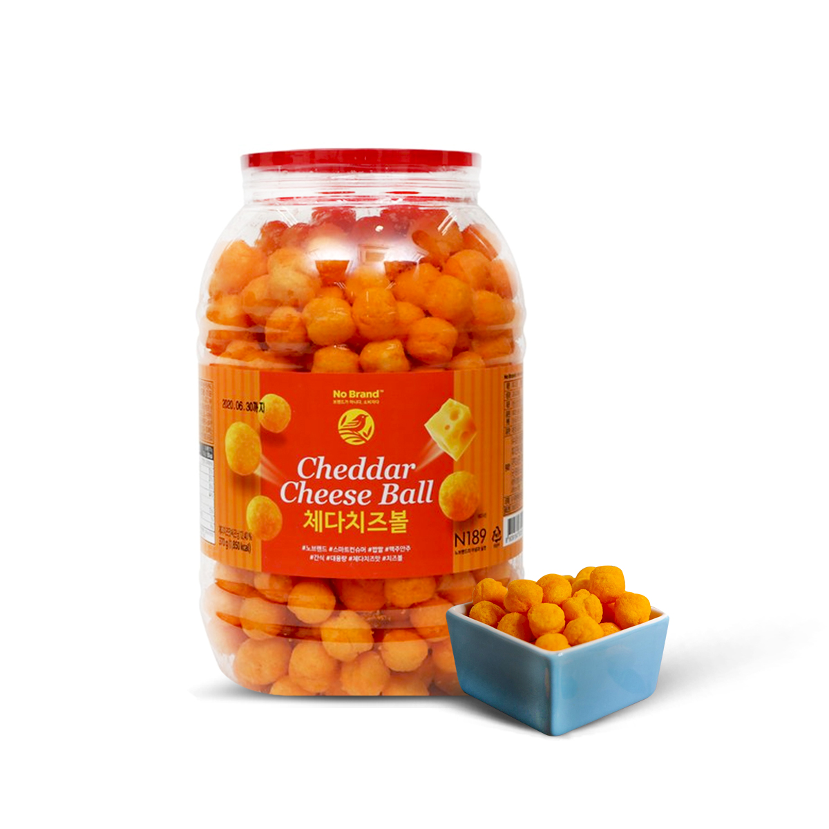 Snack Phô Mai Viên Size Jumbo Cheddar Cheese Ball No Brand 380g