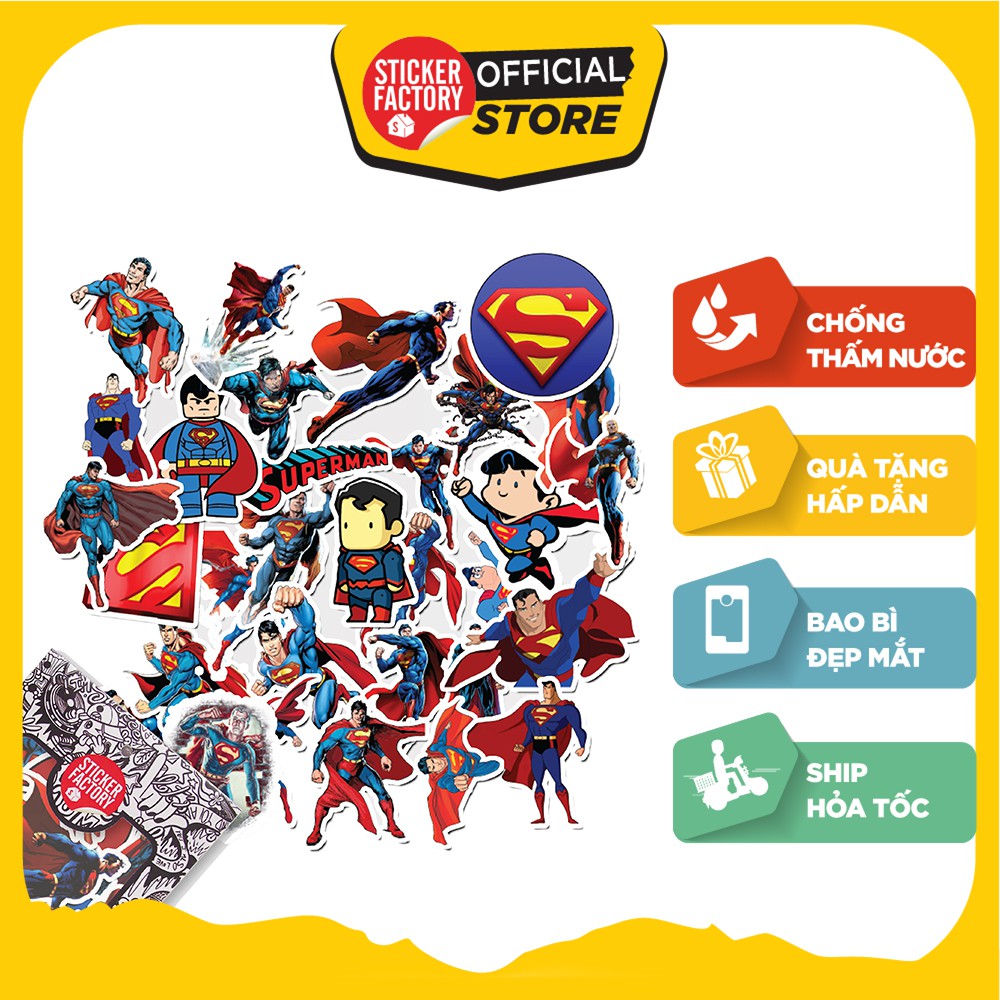 Superman - Set 30 sticker hình dán