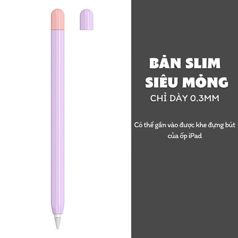 Bọc silicon, vỏ, case dành cho Apple Pen 1/2 và dành cho Stylus Gen 2 Pro, hỗ trợ hít vào cạnh Tablet và sạc không dây