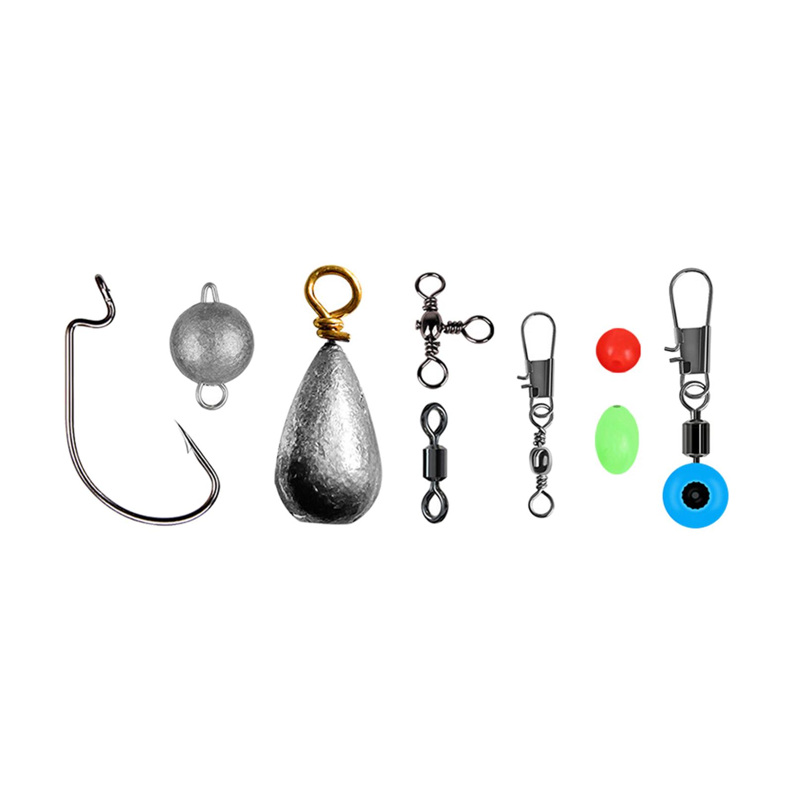 165pcs Carp Fishing Tackles Lead Sinker Beads Fishing Barrel Hook