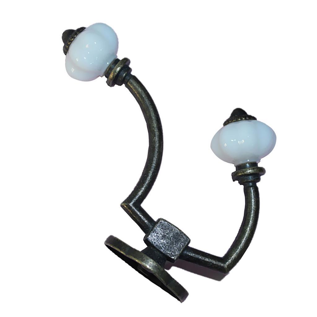 2x European Single&Double Heads Wall Hooks Holder Key