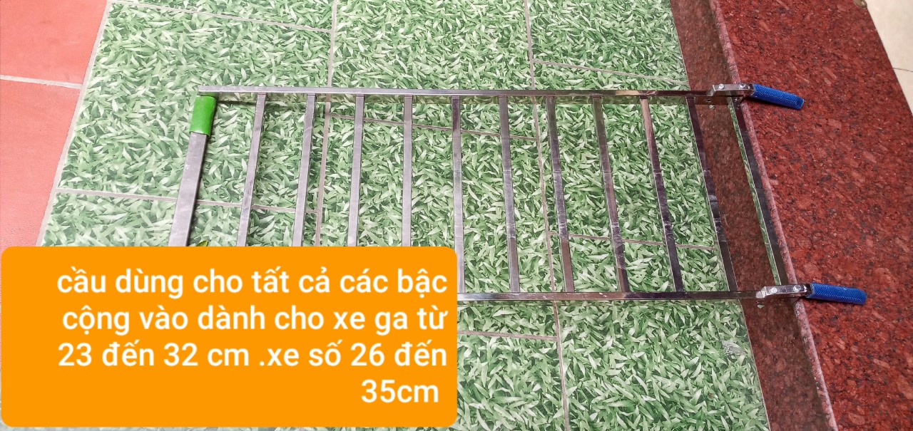 CẦU ĐI XE MÁY INOX . kt 95x40 cm