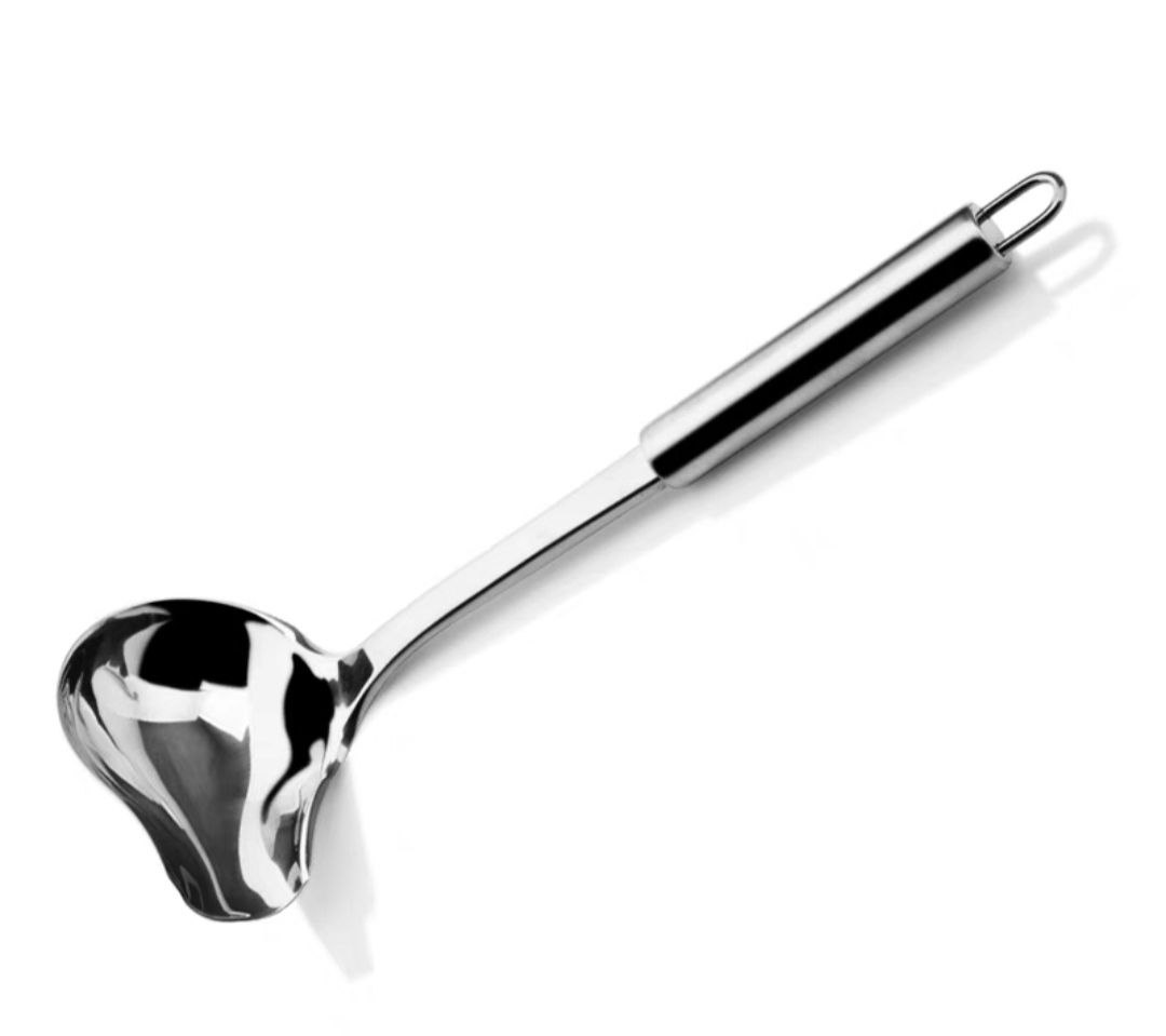 Muôi muỗng thìa to mỏ vịt múc nước lèo múc trân châu, cốt sữa dừa inox (muôi múc trân châu đường đen)