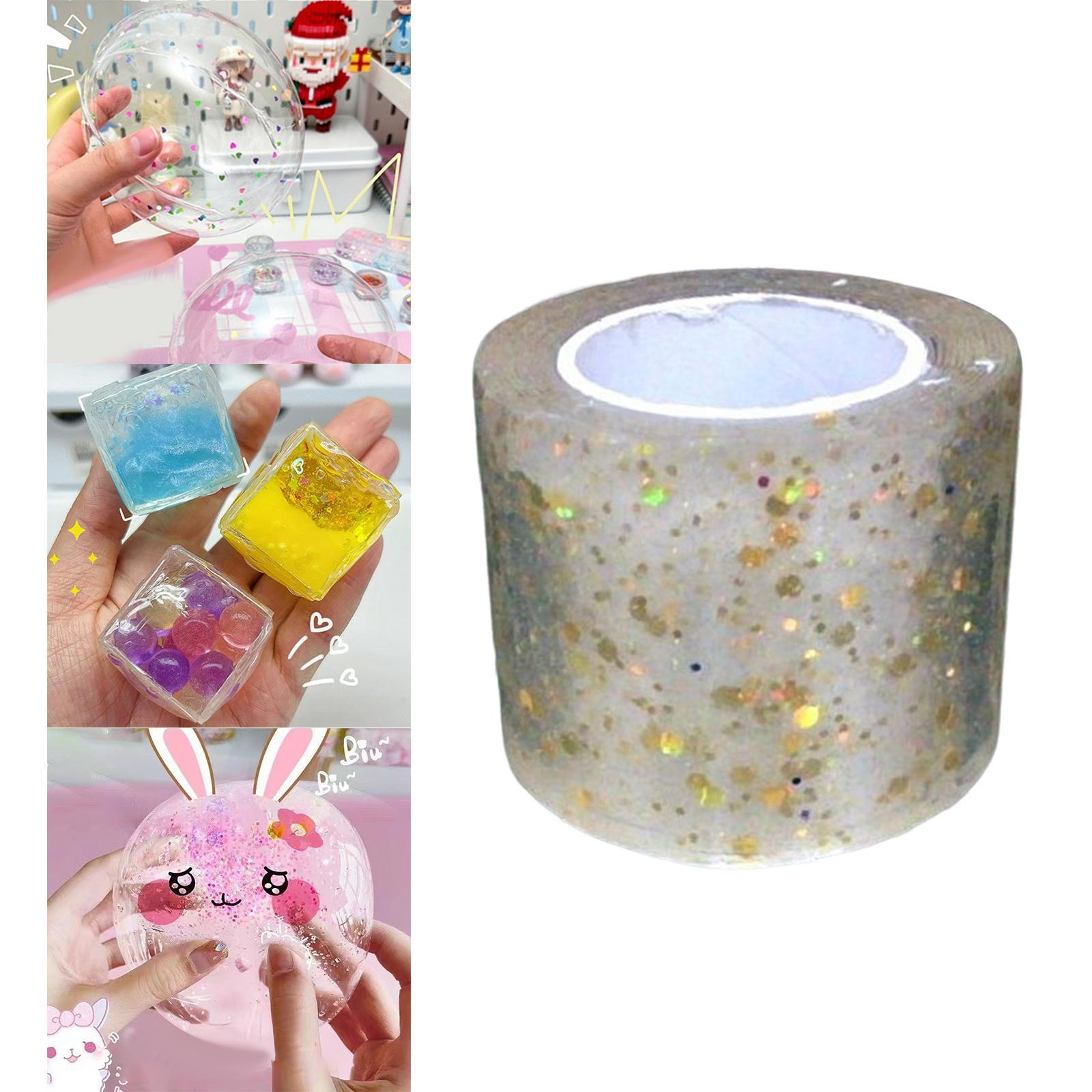 Glitter Tape Double Sided Tape, Adults Tape Educational Toy, Multifunctional Mounting Tape Reusable for Bubble Blowing Home Handmade Ball