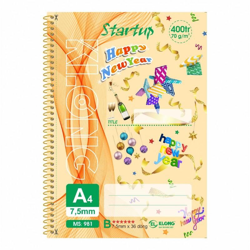 Sổ kẻ ngang lò xo đơn xé Startup A4 400 trang 70/92; MS: 981