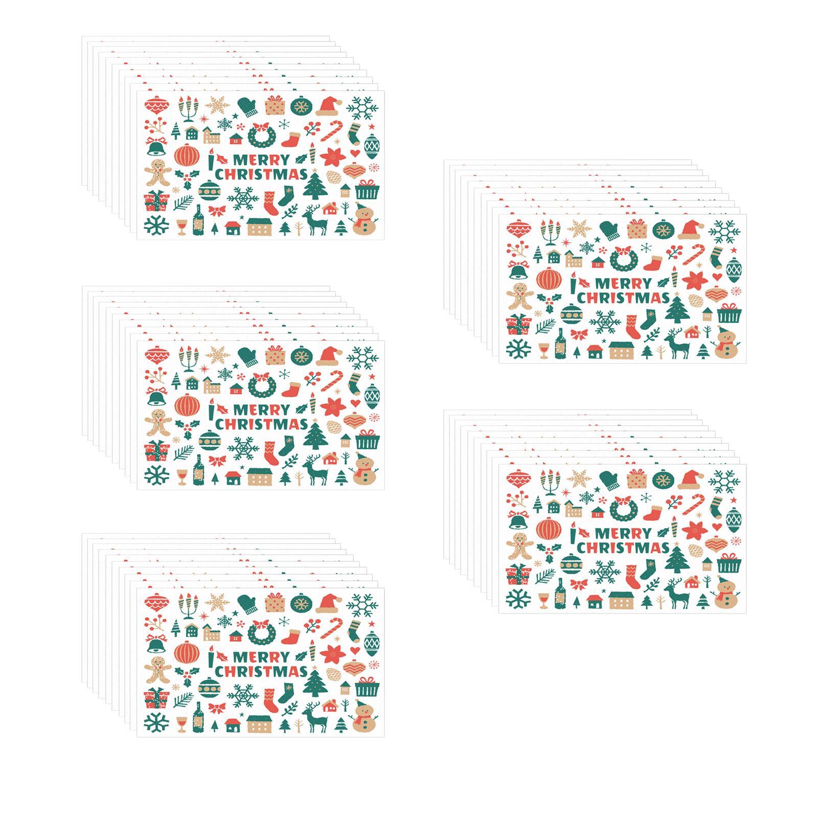 50Pcs Christmas Cards Greeting Presents Cards Snowman Reindeer Gift Crafts Xmas Cards for Holiday Wedding Birthday Festival