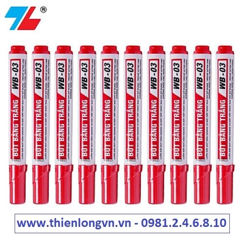 Hộp 10 cây bút lông bảng to Thiên Long; WB-03 mực đỏ